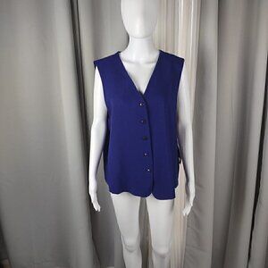 Maggie Mcnaughton Women's Blueberry (Purple) 5 Button Vest Size 18W (NWT)